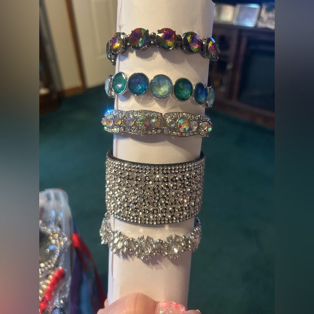 Sparkling Paparazzi 5pc Bracelet Set with Rhinestones